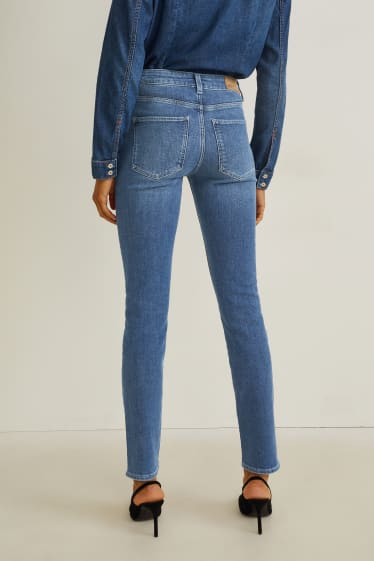 Dames - Slim jeans - mid waist - thermojeans - LYCRA® - jeansblauw