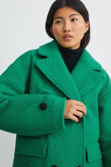 Women - Bouclé coat - green