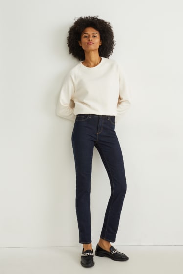 Donna - Slim jeans - vita media - jeans termici - LYCRA® - jeans blu scuro