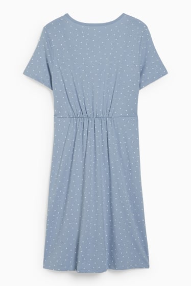 Donna - Camicia da notte per allattamento - a pois - azzurro