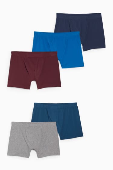 Hommes - Lot de 5 - boxers - LYCRA® - bleu foncé