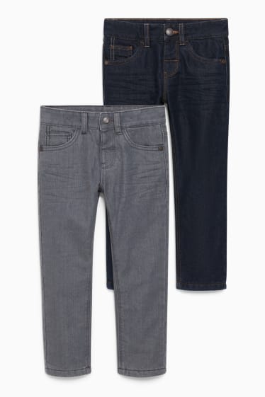 Dětské - Multipack 2 ks - slim jeans - termo džíny - džíny - tmavomodré