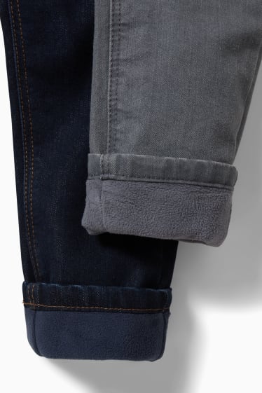 Children - Multipack of 2 - slim jeans - thermal jeans - denim-dark blue