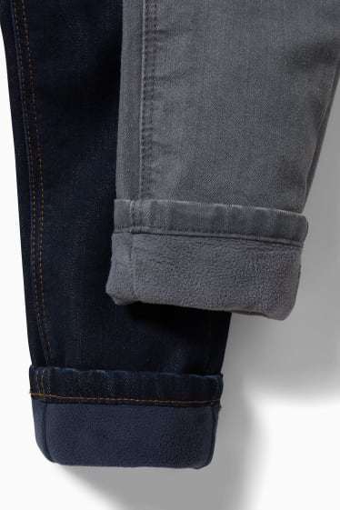 Kinder Buben - Multipack 2er - Slim Jeans - Thermojeans - dunkeljeansblau