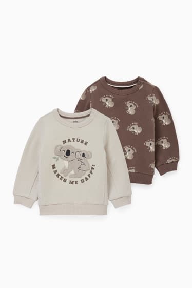 Bébés garçons - Lot de 2 - sweats bébé - beige chiné