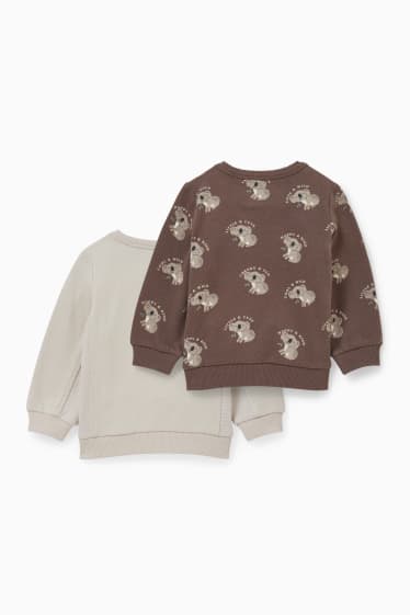 Bébés garçons - Lot de 2 - sweats bébé - beige chiné