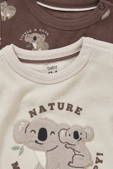 Bébés garçons - Lot de 2 - sweats bébé - beige chiné