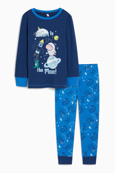 Kinderen: jongens - Peppa Pig - pyjama - 2-delig - donkerblauw