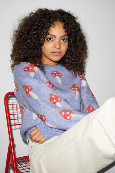 Women - CLOCKHOUSE - jumper - patterned - blue