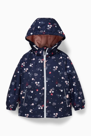 Kinder Mädchen - Jacke mit Kapuze - gemustert - dunkelblau