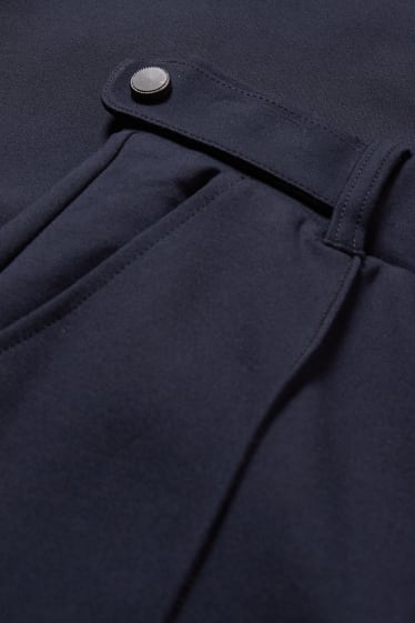 Dámské - Žerzejové kalhoty culotte - tmavomodrá