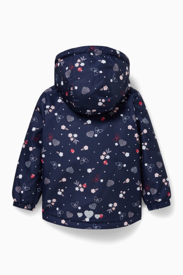 Kinder Mädchen - Jacke mit Kapuze - gemustert - dunkelblau