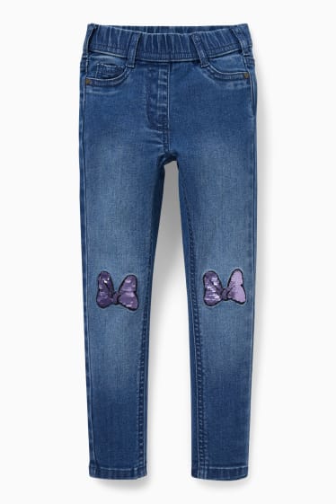 Dětské - Minnie Mouse - jegging jeans - džíny - světle modré