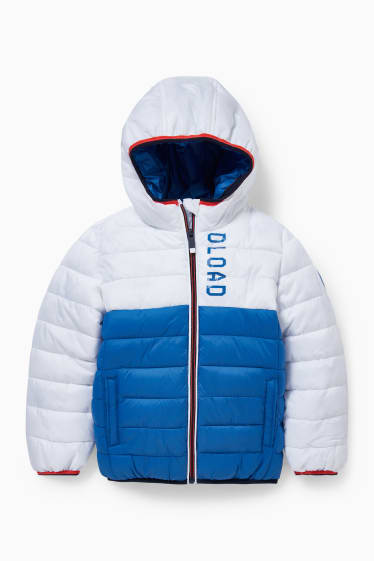 Kinder Jungen - Steppjacke mit Kapuze - blau