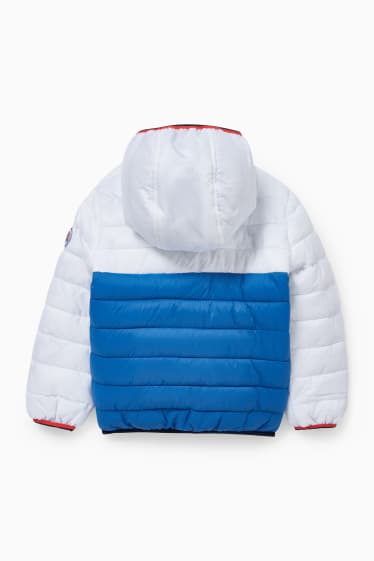 Dětské - Prošívaná bunda s kapucí - modrá