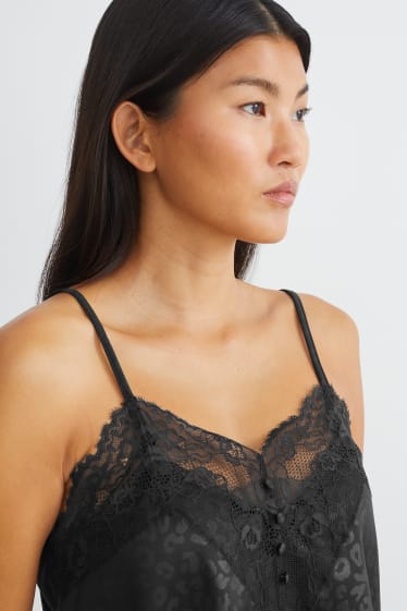 Damen - Pyjama-Top - schwarz