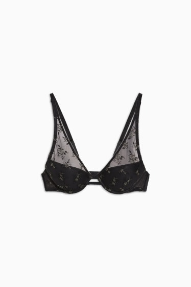 Women - Underwire bra - DEMI - padded - black