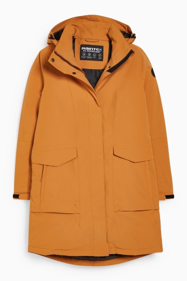 Women - Rain jacket with hood - toffee coloured