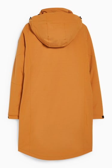 Dámské - Nepromokavá bunda s kapucí - karamelová barva