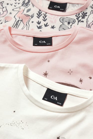 Kinderen - Set van 3 - pyjama - 6-delig - wit / roze