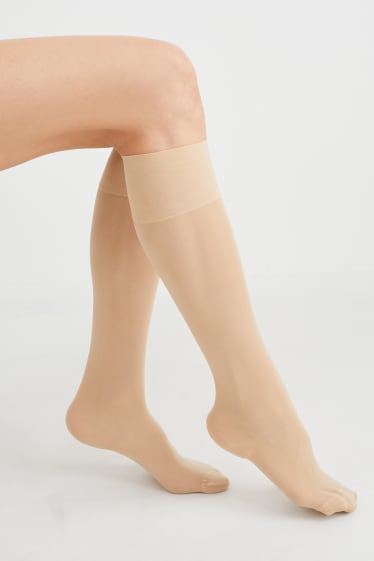 Women - Multipack of 2 - sheer knee highs - 70 denier - beige