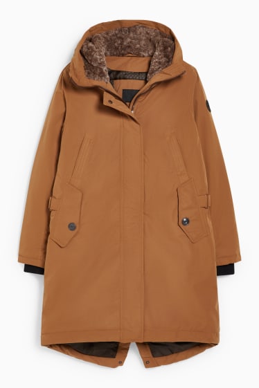 Donna - Giacca impermeabile con cappuccio - marrone chiaro