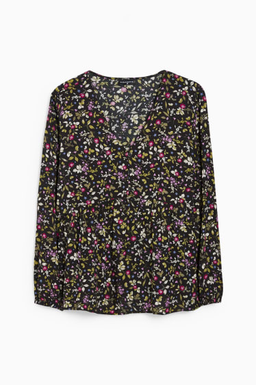 Women - CLOCKHOUSE - blouse top - floral - black