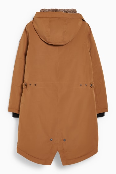 Donna - Giacca impermeabile con cappuccio - marrone chiaro