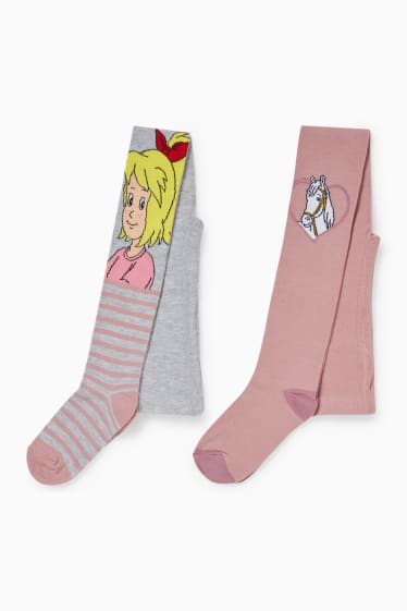 Enfants filles - Lot de 2 - Bibi & Tina - collants pour bébé - rose