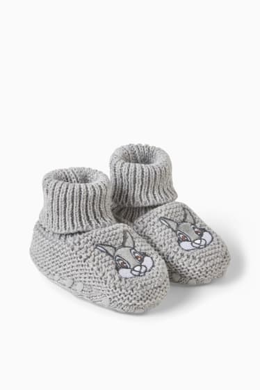 Baby: meisjes - Winnie de Poeh - babysloffen - licht grijs-mix