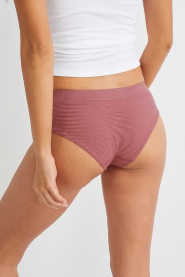 Femmes - Lot de 3 - shorty - sans coutures - LYCRA® - rose foncé