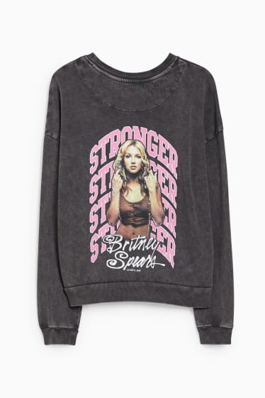 Dames - CLOCKHOUSE - sweatshirt - Britney Spears - donkergrijs