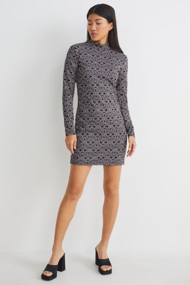 Mujer - Vestido ceñido - estampado - negro