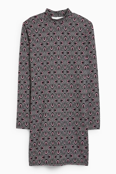 Femmes - Robe moulante - à motif - noir