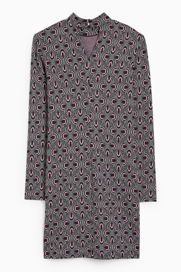 Femmes - Robe moulante - à motif - noir