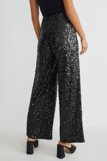 Femmes - Pantalon à sequins - noir