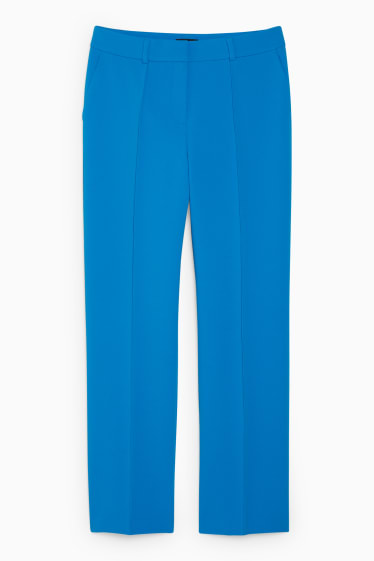 Femmes - Pantalon en toile - high waist - coupe droite - bleu clair