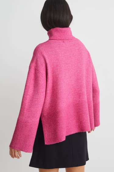 Damen - Rollkragenpullover - pink