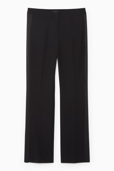 Women - Trousers - high waist - straight fit - black