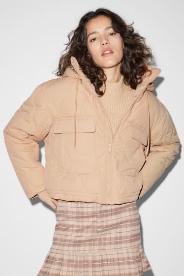 Women - CLOCKHOUSE - quilted jacket with hood - beige