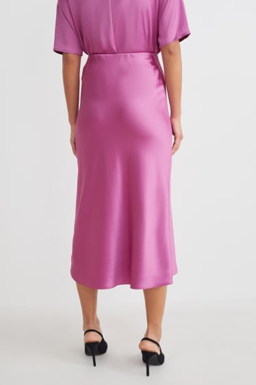 Mujer - Falda de raso - violeta claro