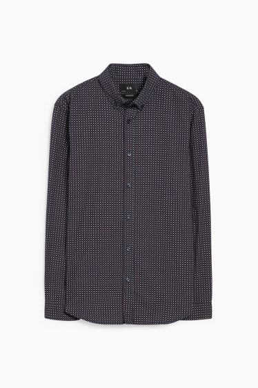 Pánské - Svetr a košile - regular fit - button-down - tmavomodrá
