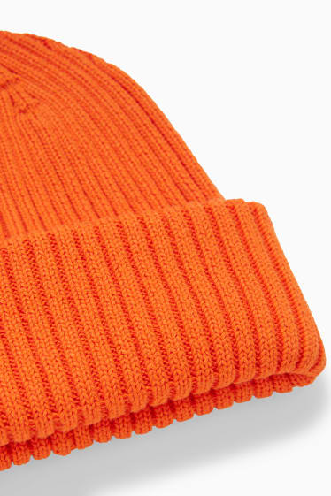 Femmes - Bonnet de maille - orange