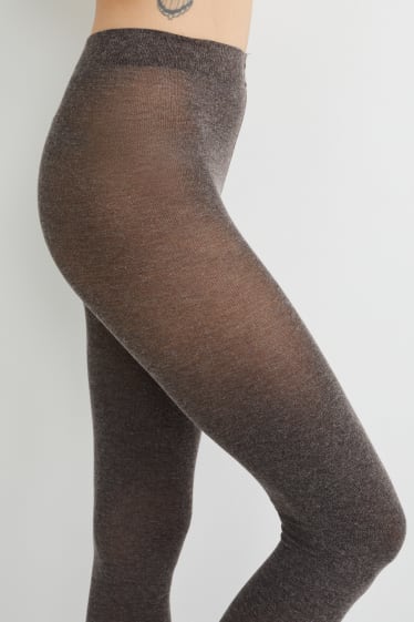 Women - Cashmere blend tights - dark brown