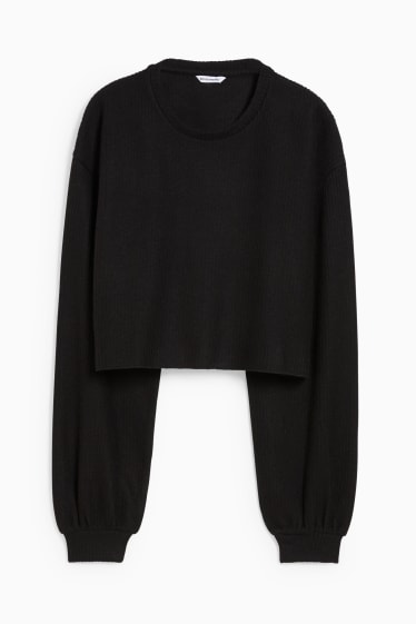 Femmes - CLOCKHOUSE - pullover raccourci - noir