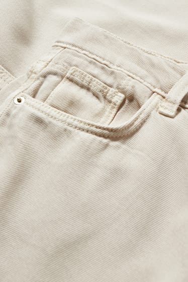 Dames - Loose fit jeans - high waist - beige