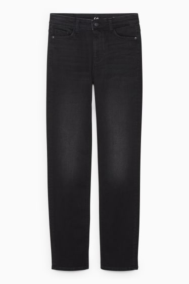 Femei - Straight jeans - talie medie - LYCRA® - negru