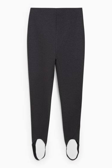 Damen - Leggings - kariert - schwarz / grau