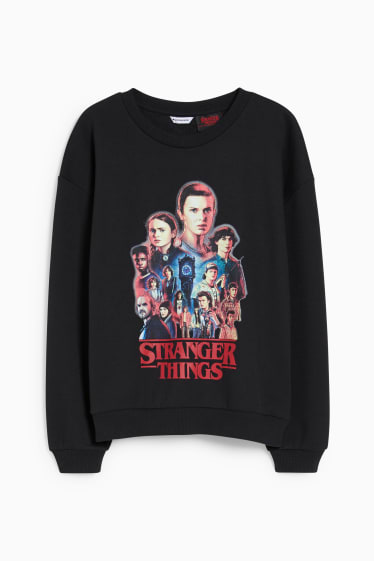 Adolescenți și tineri - CLOCKHOUSE - bluză de molton - Stranger Things - negru