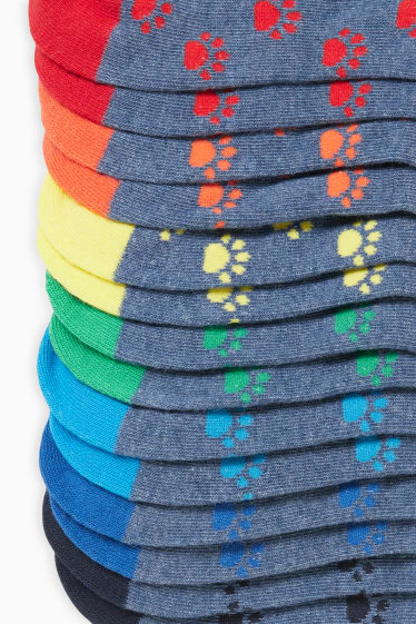 Enfants garçons - Lot de 7 - pattes - chaussettes avec motif - bleu chiné
